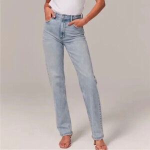 Abercrombie & Fitch The 90s Straight Ultra High Rise Jeans Sz 28/6 curve love